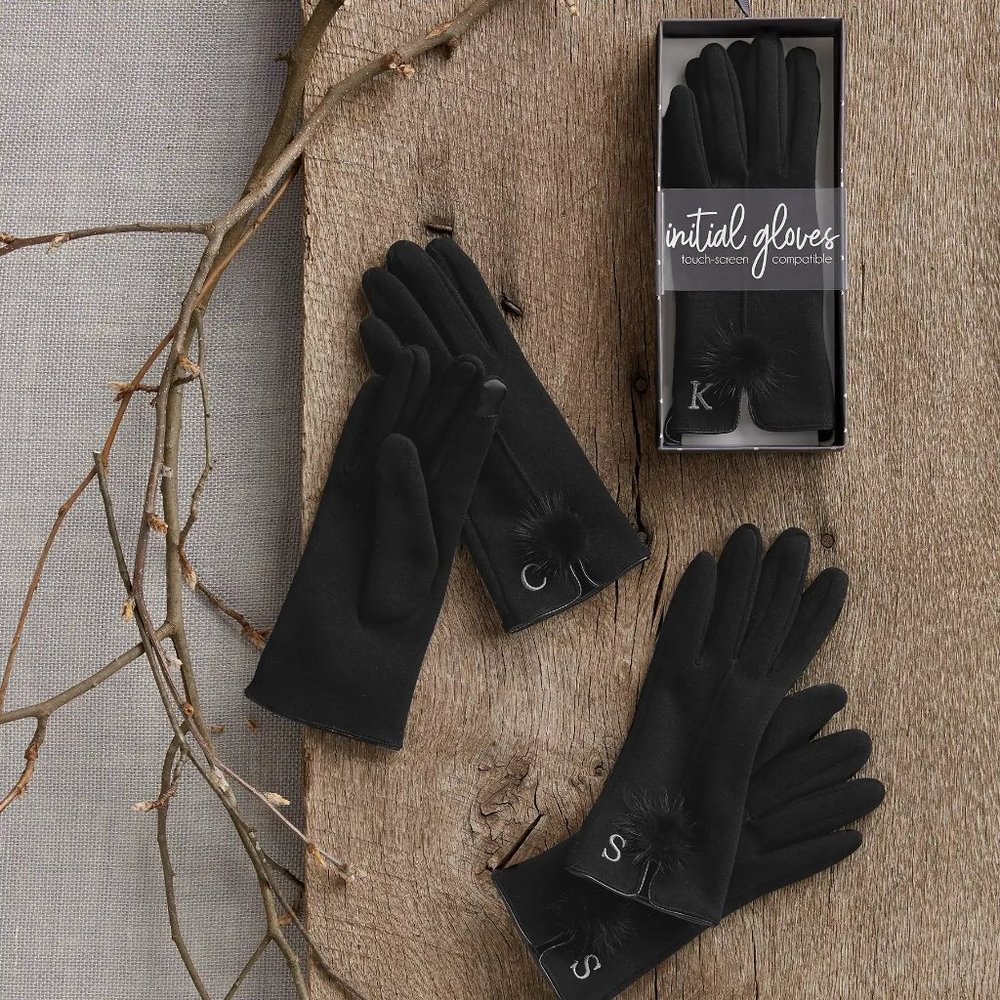 Mud Pie INITIAL KNIT GLOVES / H&N/NIB